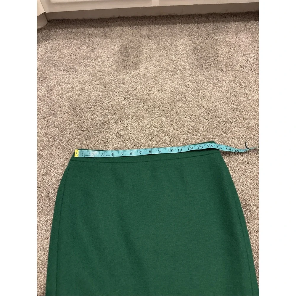 J. Crew Green Wool Blend Pencil Skirt AC276 Size 4 Casual Dress Work